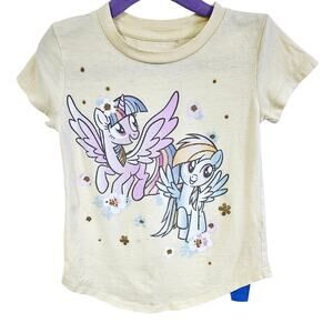 Jumping Bean Girls 3T Short Sleeve Little Pony Graphic Tee Pastel Yellow Pegasus